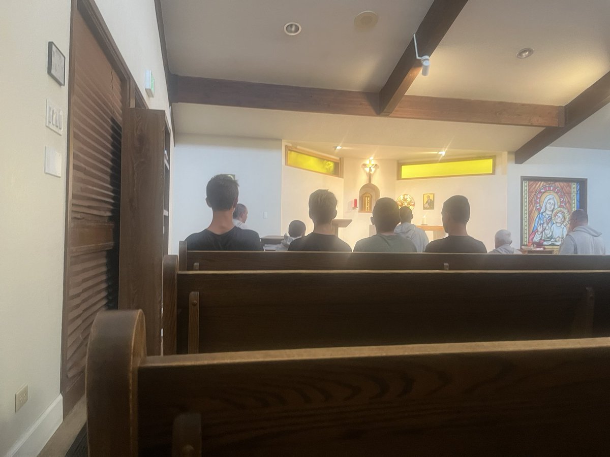 Breann_B_'s tweet image. Older boys got to go to adoration at the monastery last night with their friends♥️