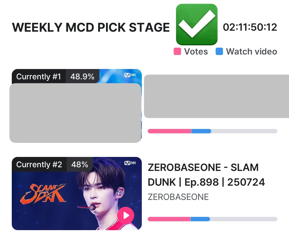 [🗳️ MNET PLUS ]

‼️FOCUS VOTING ON MCD WEEKLY‼️ 

ZEROSE We urge you all to focus voting only on MCD PICK STAGE! As our chances on winning at MCountdown is significantly lower with only a pre-release. 

Please put all your efforts on MCD PICK WEEKLY as we can earn a trophy if we