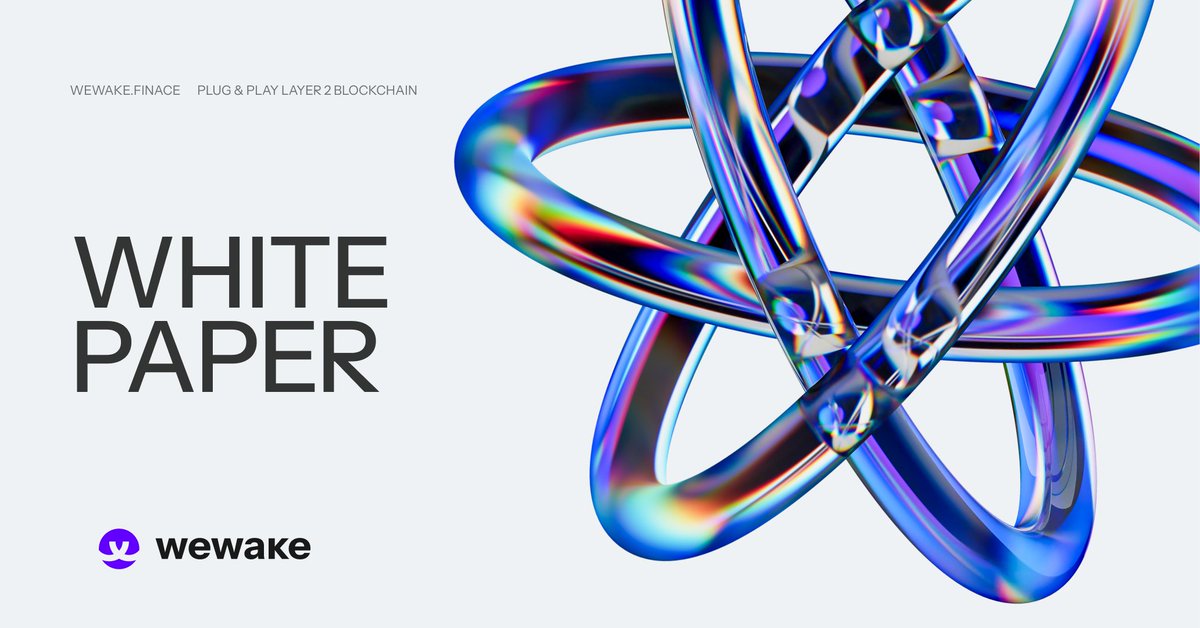 Whitepaper is out 📃
WeWake isn’t built on someone else’s chain – it is the chain.
Zero gas. Smart wallets. Onboarding without wallets or seed phrases.
Because UX can’t be fixed from the surface.

👉 wewake.finance/WeWake-WhitePa…