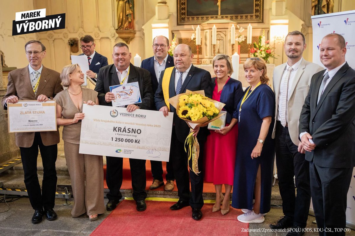 MarekVyborny's tweet image. Vesnicí roku 2025 v Karlovarském kraji se stalo Krásno 👍 velká gratulace 👏
Stejně jako Krásnému Údolí, které dostalo ocenění @MZeCr - oranžovou stuhu za příkladnou spolupráci s farmáři a zemědělci. 🌱