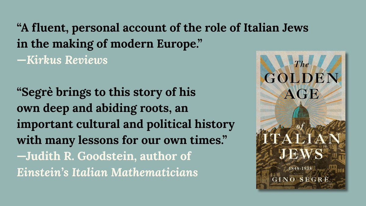 Paul Dry Books (@pauldrybooks) on Twitter photo Happy pub day to Gino Segre! <a href="/KirkusReviews/">Kirkus Reviews</a> said "Italian Jewry offers a lesson in ambition and resilience, patriotism and bravery." #JewishHistory #ItalianHistory #newbook
pauldrybooks.com/products/the-g… Happy pub day to Gino Segre! <a href="/KirkusReviews/">Kirkus Reviews</a> said "Italian Jewry offers a lesson in ambition and resilience, patriotism and bravery." #JewishHistory #ItalianHistory #newbook
pauldrybooks.com/products/the-g…