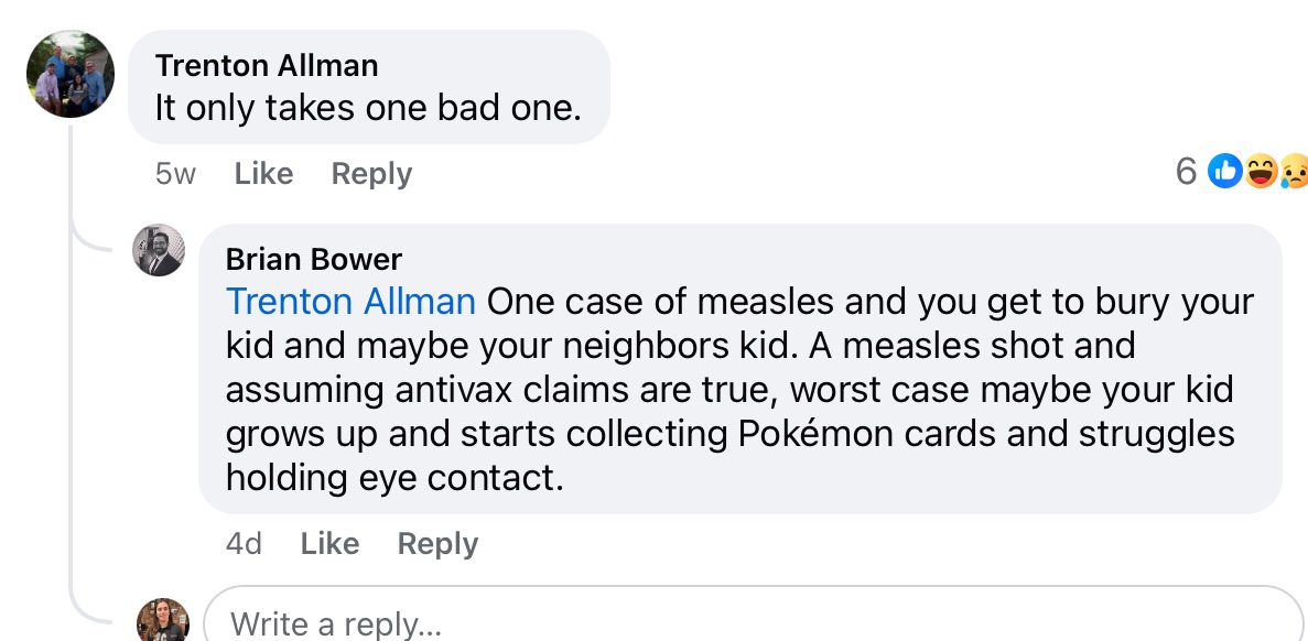 StopTheShots321's tweet image. I know this is just a stupid troll comment but 😡seeing this crap pisses me off. A week long recoverable rash and fever or a LIFELONG disability that requires 24/7 assistance for every basic need. Go ahead, you decide.