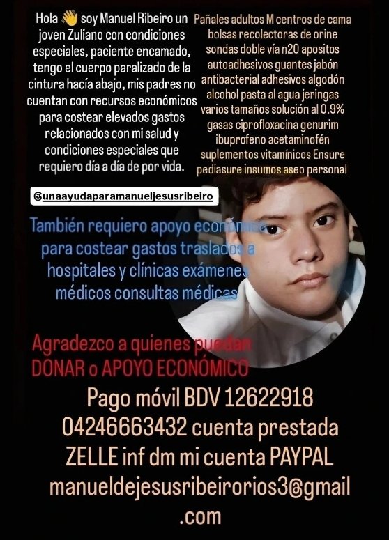 manuel02101's tweet image. Hola 👋 agradezco a quienes puedan ayudar #unaayudaparaManuelito muchas gracias de antemano, bendiciones 🙏 Venezuela estado Zulia 🇻🇪