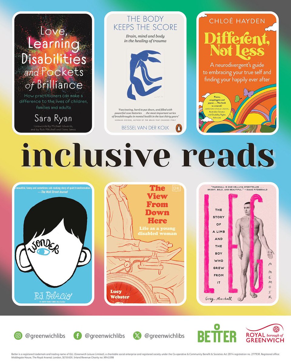 It’s #DisabilityPrideMonth, so we’re celebrating inclusivity in literature! Use your #Greenwich #Library card + PIN to reserve here: bit.ly/3Ew1YFL to collect at a library of your choice in the borough, or use #Libby + #uLibrary on your device! 📚 #LoveYourLibrary