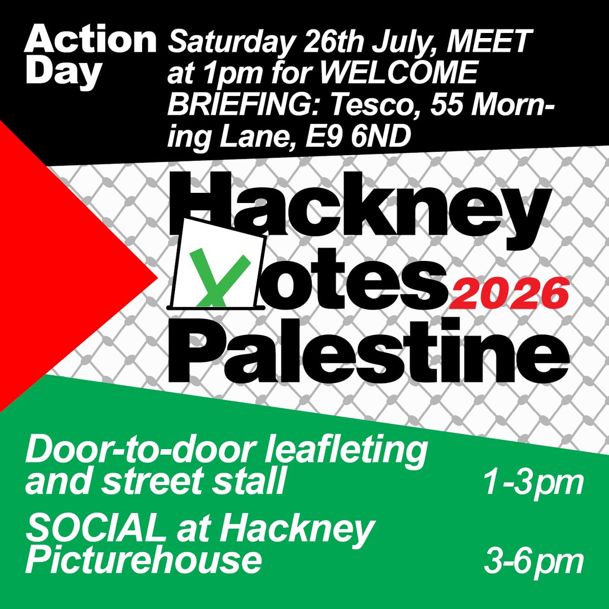 HackneyIndSG's tweet image. Do join us from 1pm on Saturday in our campaign to show just how much Hackney stands with Palestine.