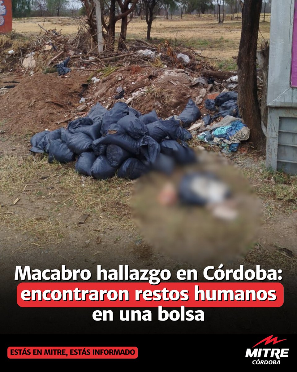 🔴Hallaron restos humanos en una bolsa en un descampado de B° Chateau Carreras . El sereno de un obrador dio aviso a la Justicia. Interviene el fiscal Horacio Vázquez y se espera a la Policía Judicial para peritajes.