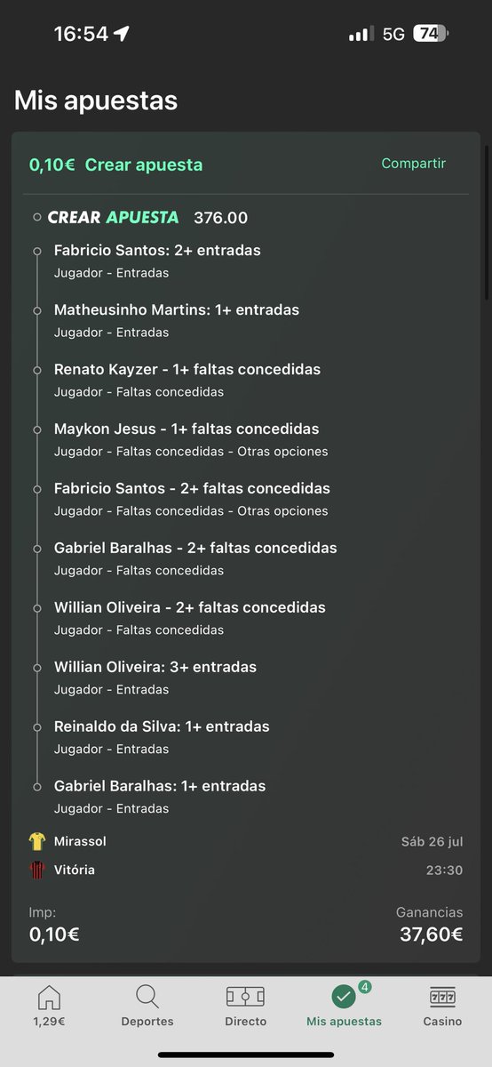 🚨🚨 MERCADO NUEVO 🚨🚨

Árbitro muy propenso a pitar faltas y el equipo de Mirassol cede muchas entradas.

Vamos?? 🔥🔥🔥