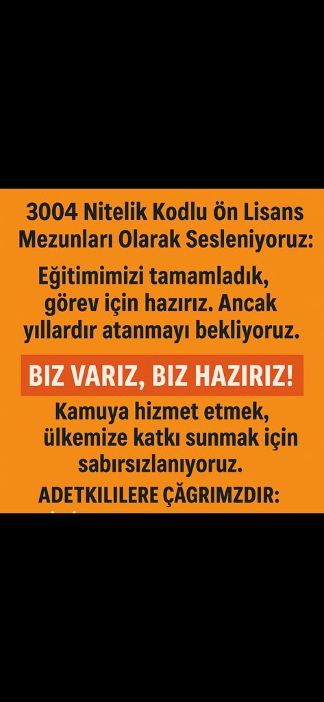 Seda Hanım (@susunbirazz) on Twitter photo <a href="/AhmetAYDIN_02/">Ahmet AYDIN</a> <a href="/necdetunuvar/">Necdet Ünüvar</a> 3004 önlisans Sosyal Güvenlik mezunları olarak aylardır istihdam bekliyoruz Sayın <a href="/AhmetAYDIN_02/">Ahmet AYDIN</a> sizlerden isteğimiz verilen atama kontenjanının büyük çoğunluğunun bu bölüme ayrılmasıdır çünkü bizlerin tek çalışma alanı bilindiği üzere Sosyal Güvenlik Kurumudur. <a href="/csgbakanligi/">T.C. Çalışma ve Sosyal Güvenlik Bakanlığı</a> <a href="/AhmetAYDIN_02/">Ahmet AYDIN</a> <a href="/necdetunuvar/">Necdet Ünüvar</a> 3004 önlisans Sosyal Güvenlik mezunları olarak aylardır istihdam bekliyoruz Sayın <a href="/AhmetAYDIN_02/">Ahmet AYDIN</a> sizlerden isteğimiz verilen atama kontenjanının büyük çoğunluğunun bu bölüme ayrılmasıdır çünkü bizlerin tek çalışma alanı bilindiği üzere Sosyal Güvenlik Kurumudur. <a href="/csgbakanligi/">T.C. Çalışma ve Sosyal Güvenlik Bakanlığı</a>