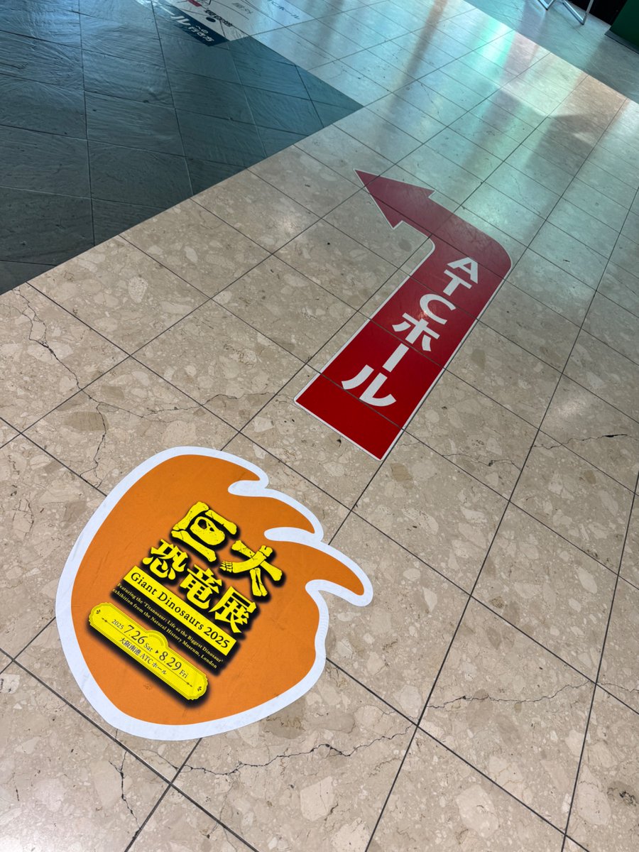 giantdinos_ex's tweet image. 【🦕大阪展情報🦖】
まもなく開幕‼️
#トレードセンター前 駅から
大きな足あとをたどっていくと
#ATCホール に到着します❗️
大阪展では会期中"毎日"展示エリア出口にて、先着100名様にB3ポスターをプレゼントいたします🎁
皆様のご来場をお待ちしています☺️
giantdinos-ex.com
#巨大恐竜展…
