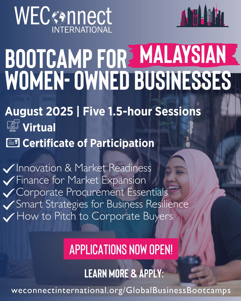 📣 Calling all women business owners in #Malaysia!

Ready to expand your business and access global markets? We're still accepting applications for virtual Global Business Bootcamp. 

Learn more and apply here: hubs.la/Q03yWFKh0
