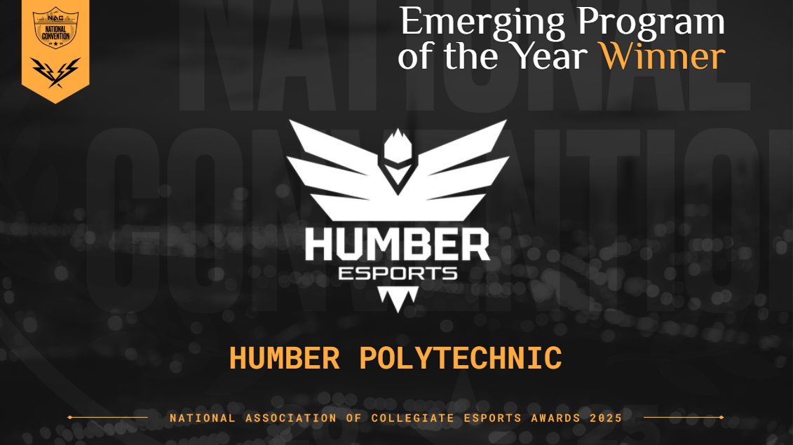 NACEsports's tweet image. A program we're all keeping our eyes on...
The 2025 Emerging Program of the Year goes to
@HumberEsportsGG!
Congratulations!