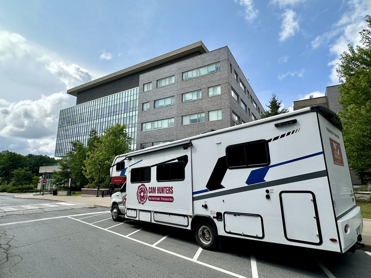 JSchool_CU's tweet image. Don&apos;t miss your chance to check out the Surveillant Pleasures &quot;Cam-Mobile&quot; RV lab in front of Richcraft Hall today until 1 p.m. This is a project of our @stéfymcknight and research colleague Julia Chan of Cam Hunters exploring how pleasure can subvert surveillance logics.