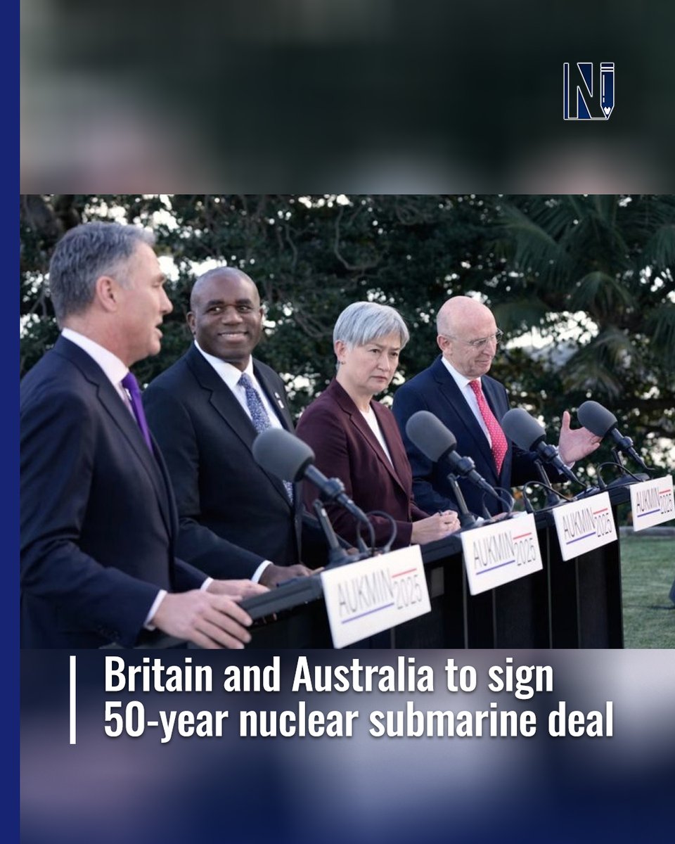 news_az's tweet image. 🤝Britain and Australia are set to sign a historic 50-year treaty to build nuclear-powered submarines using U.S. tech.
Defense &amp;amp; foreign ministers met in Sydney for high-level talks.
“A landmark moment,” says Australia’s Marles.
#UKAustralia #AUKUS #DefenseDeal

📌Read more: