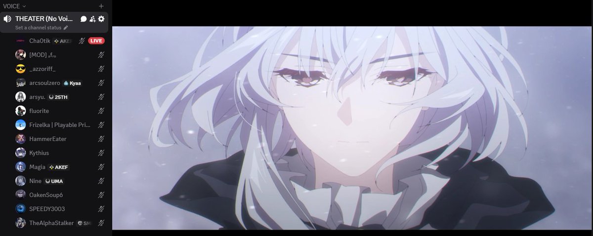 IAMCha0tik's tweet image. Another weekend with the fam on Discord and the #arknights anime.