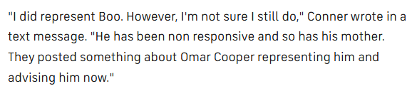 Josh_Ward's tweet image. Sports agent Omar Cooper announced on July 11 that he signed Tennessee DB Boo Carter as a client.
Isaac Conner, who had represented Carter, told CBS Sports he was never informed of a change by Carter or his family.
From CBS Sports: cbssports.com/college-footba…