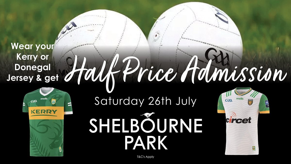 shelbournepark's tweet image. Just 2 days until the All-Ireland Football Final!
Warm up for the big day at Shelbourne Park tomorrow night, show your Donegal or Kerry jersey for Half Price Admission.
We’re open from 6.30pm. Let’s see the green and gold in full voice this weekend!
#GoGreyhoundRacing…
