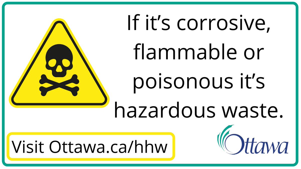 The City of Ottawa is hosting a Household Hazardous Waste drop-off event on Saturday, July 26 at the Canadian Tire Centre - 200 Cyclone Taylor Blvd.  Residents are welcome to bring their hazardous materials to the event between 8 am and 4 pm.  tinyurl.com/47hnjuj9 #OttCity