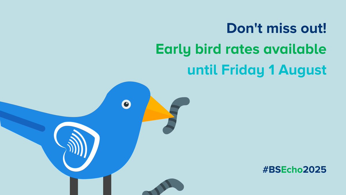 BSEcho's tweet image. Early bird registration for BSEcho 2025 closes in ONE WEEK - have you secured your place?
Save money on registration before Friday 1 August 2025: ow.ly/4x7a50WteI2