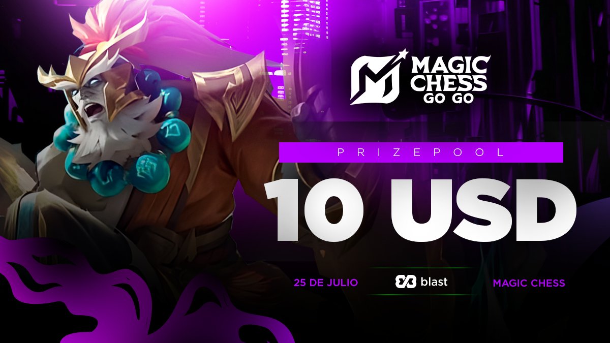 🧠 ¡Hoy no gana el más rápido, sino el más estratega!
🏆 Torneo de #MagicChess Go Go
💰 Prizepool: 10 USD
📅 25 de julio | Eliminación directa

¿Listo para posicionar tus sinergias y dominar el tablero?
👉 Inscribite ya: app.blast.gg/#/pool/2057