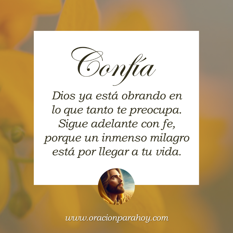 OracionParaHoy's tweet photo. LA ORACIÓN MÁS PODEROSA PARA PEDIR UN MILAGRO: Haz esta oración para poner tus sueños en las manos de DIOS, pídele al Señor que intervenga de una manera maravillosa en tu vida y te conceda aquel milagro que tanto anhela tu corazón.

Continúa orando en: https://t.co/3XKL6YgZj8 🍂