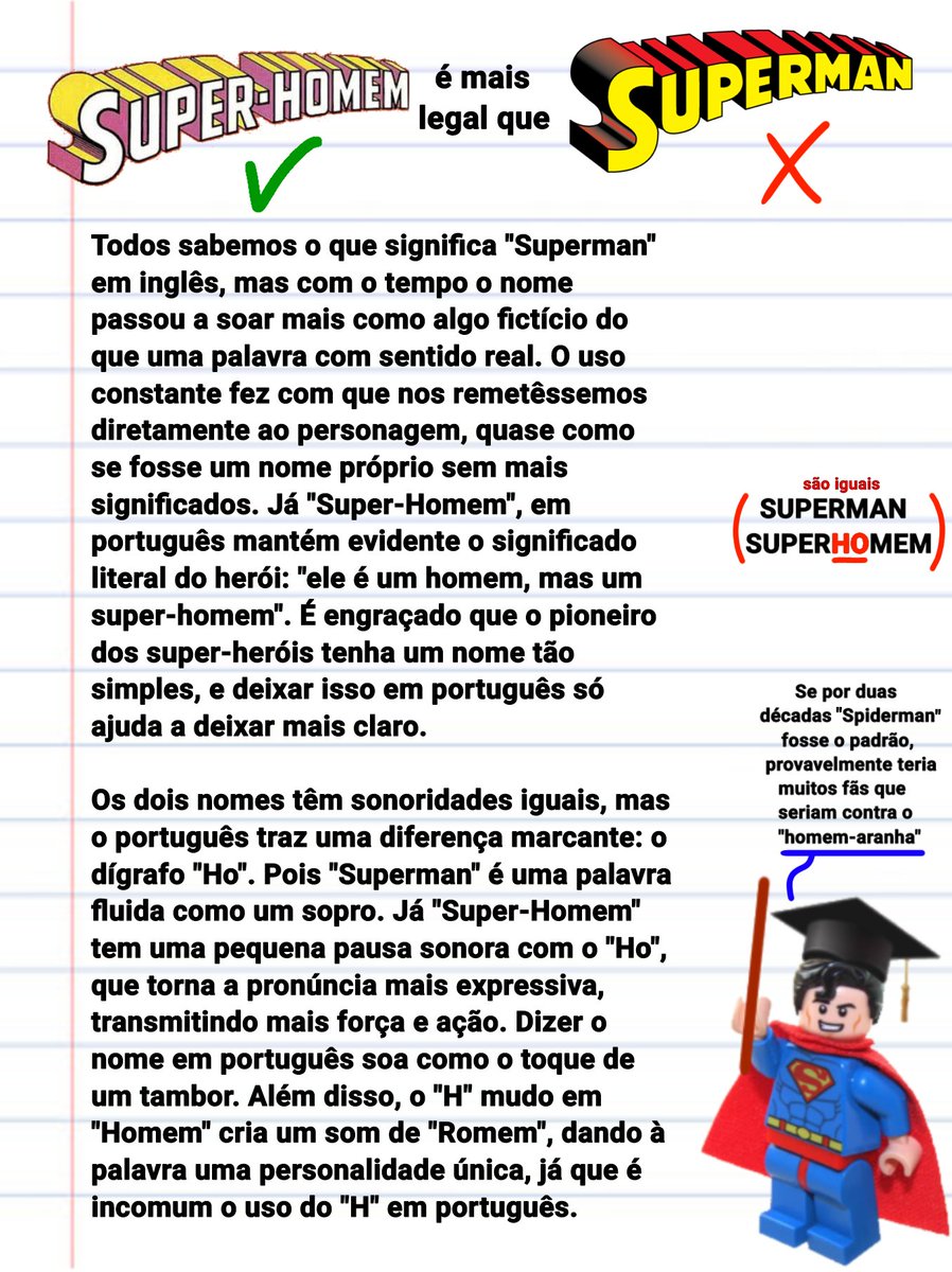 BoyTraco's tweet image. Superman Palestrinha explicando como Super-Homem é um nome mais maneiro☝️🤓