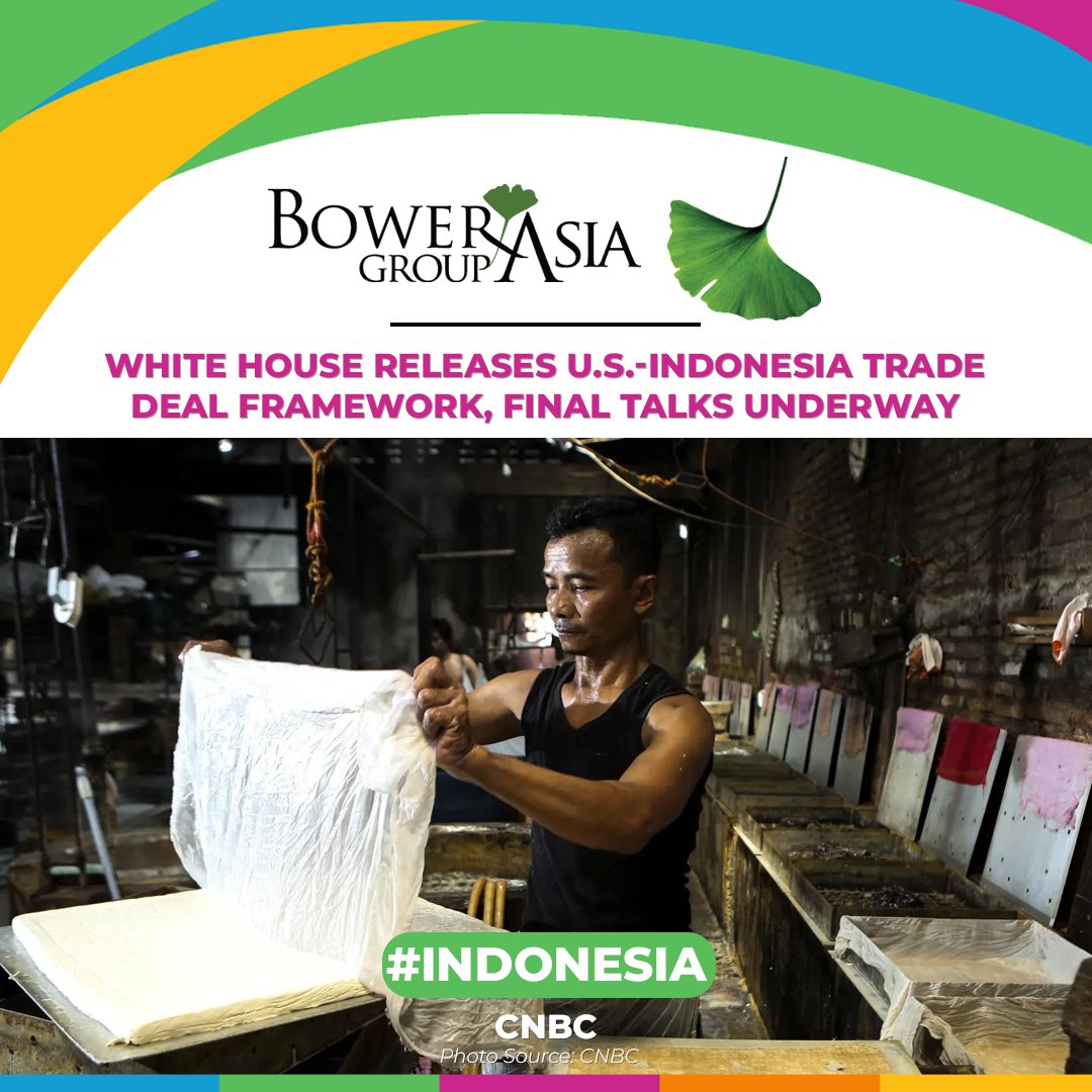 BowerGroupAsia's tweet image. Indonesia will eliminate most tariffs on U.S. imports under a new trade framework. In return, U.S. tariffs on Indonesian goods will be set at 19 percent, down from the initial 32 percent rate.
cnbc.com/2025/07/22/tru…
