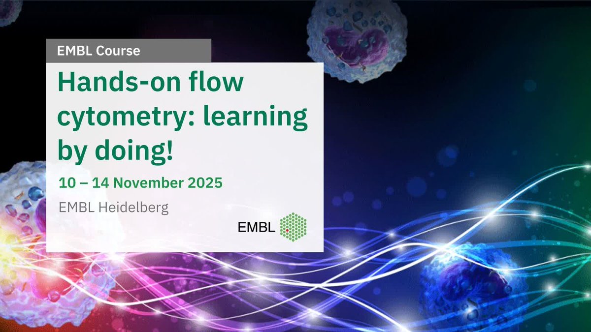EMBLEvents's tweet image. Want to join #EMBLCytometry? Then you have to hurry and apply, because the deadline is right around the corner! ⏰ 👉 s.embl.org/cyt25-01-x
ℹ️ The course is designed for researchers at any step of their career and will cover flow cytometry from basic principles to complex…
