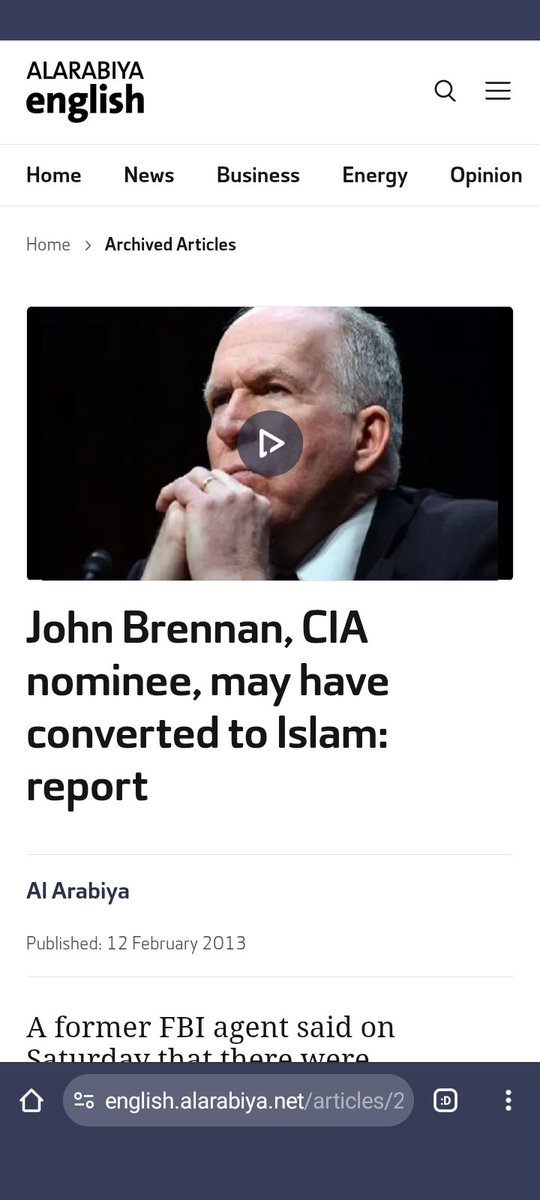 <a href="/NetworksManager/">Bruce Porter Jr. </a> <a href="/dogorflower/">dog or flower ?</a> <a href="/GEdward_Griffin/">G. Edward Griffin</a> <a href="/cspan/">CSPAN</a> <a href="/beforeitsnews/">Before It's News</a> <a href="/Ground_app/">Ground News</a> <a href="/TomFitton/">Tom Fitton</a> <a href="/JudicialWatch/">Judicial Watch ⚖️</a> <a href="/WestonAPrice/">Weston A. Price Foundation</a> <a href="/vxschmid/">Valentin Schmid</a> <a href="/CONSMILITIA/">ConsMilitia</a> <a href="/EpochTimes/">The Epoch Times</a> <a href="/LogosMedia01/">Jan Irvin</a> <a href="/Consortiumnews/">Consortium News</a> <a href="/transcend_media/">transcend_media</a> <a href="/MintPressNews/">MintPress News</a> <a href="/ALEXNEWMAN_JOU/">Alex Newman</a> <a href="/NewAmericanMag/">The New American</a> <a href="/AmericanThinker/">American Thinker</a> <a href="/realMaryFanning/">TheAmericanReport.Org</a> <a href="/21stCenturyWire/">21st Century Wire 🇵🇸</a> <a href="/dbongino/">Dan Bongino</a> <a href="/AlanRMacLeod/">Alan MacLeod</a> <a href="/SpencerLndqst/">Spencer Lindquist 🇺🇸</a> <a href="/BreitbartNews/">Breitbart News</a> <a href="/MeganFoxWriter/">Megan Fox</a> <a href="/PJMedia_com/">PJ Media</a> <a href="/vigilantfeed/">The Vigilant Citizen</a> <a href="/realtpv/">The People's Voice</a> <a href="/realfrankreport/">Frank Report</a> <a href="/NRO/">National Review</a> <a href="/RogerJStoneJr/">Roger Stone</a> <a href="/The_Rumpus/">The Rumpus</a> <a href="/newdawnmagazine/">New Dawn Magazine</a> <a href="/ICRscience/">ICR</a> <a href="/DougAMacgregor/">Douglas Macgregor</a> <a href="/Judgenap/">Judge Napolitano</a> <a href="/TheBell_News/">The Daily Bell: Far Right Dumpster Fire Of Freedom</a> <a href="/IBDinvestors/">Investors.com</a> <a href="/NEWSMAX/">NEWSMAX</a> <a href="/TheLastRefuge2/">TheLastRefuge</a> <a href="/SOTTnet/">SOTT.net</a> <a href="/realDonaldTrump/">Donald J. Trump</a> <a href="/CatholicLeague/">Catholic League</a> <a href="/FoxBusiness/">FOX Business</a> <a href="/1007WHUD/">100.7 WHUD</a> <a href="/JohnTeshMedia/">John Tesh</a> <a href="/JohnTeshRadio/">John Tesh Radio</a> <a href="/zerohedge/">zerohedge</a> <a href="/CurtisSliwa/">Curtis Sliwa</a> #Conversion Claims⁉️
former FBI agent 🗣️#Brennan
"converted to Islam
between 1996 and 1999 when he was
the CIA station chief in Riyadh
[🕋]
visited Mecca and Medina during
the hajj season along with
Saudi officials,
who may have induced
Brennan to convert"
x.com/TippytopshapeU…