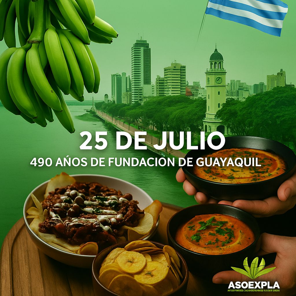 asoexpla's tweet image. 🎉 Guayaquil celebra 490 años de historia y sabor.
Desde ASOEXPLA rendimos homenaje a la Perla del Pacífico y al plátano ecuatoriano, protagonista de su gastronomía y motor de exportación.
🇪🇨 ¡Felicidades Guayaquil!

#25deJulio #Guayaquil490Años #ASOEXPLA