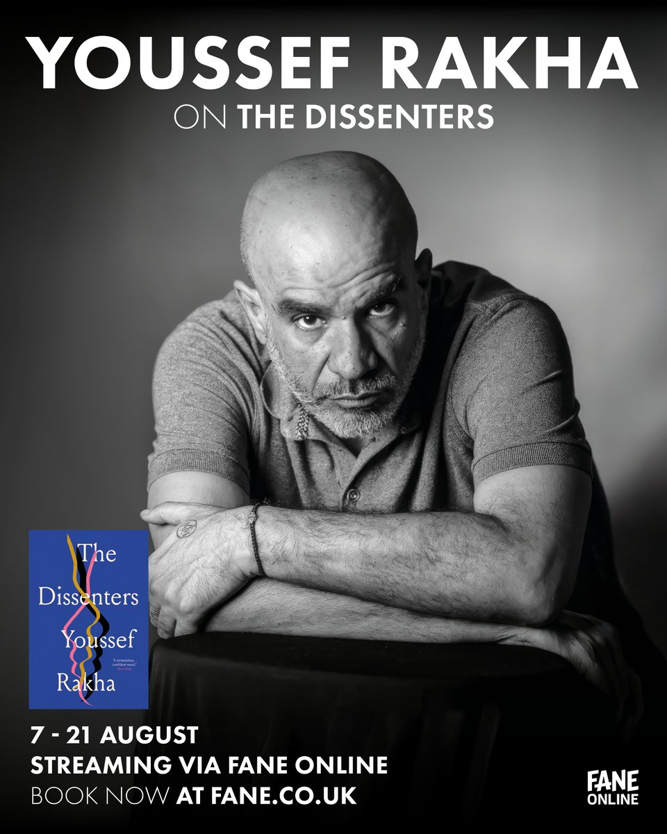 FaneProductions's tweet image. 🕊️ NEW | Join award-winning Egyptian author Youssef Rakha & @hhgsparkles on #FaneOnline for #TheDissenters, a transcendent portrait of a woman & an era that explodes our ideas of faith, gender roles, freedom & political agency.
📝Register FREE: fane.co.uk/youssef-rakha