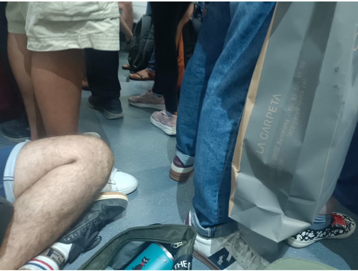 Tren a rebentar 🔥
Gent asseguda al terra 🛑
Calor insuportable🥵

Ahir, un estudi de la URV en unes dades inicials, deia que estem al límit emocional😔

Algu es pregunta per què la gent peta⁉️

No sé si l’estudi els farà reaccionar o si seguiran buscant el nostre límit ⚠️