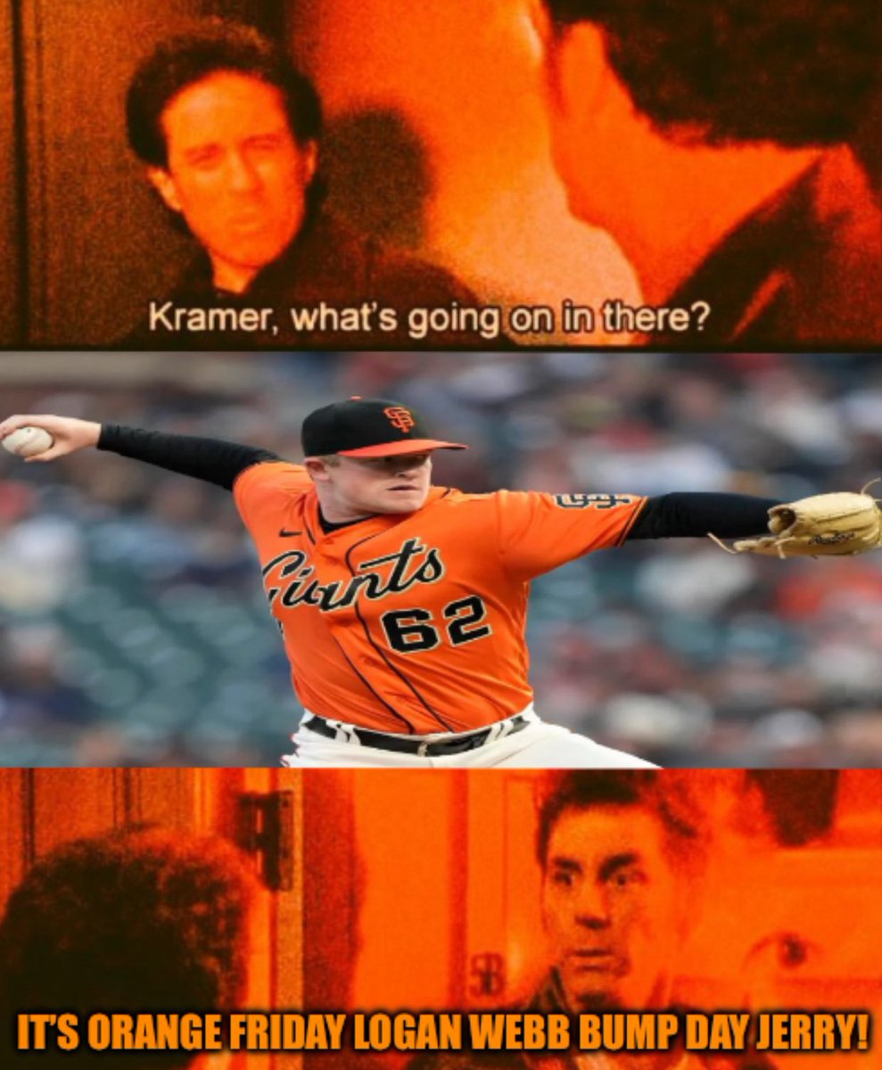 SFGiantsMemer's tweet photo. Logan Webb and Orange Friday.  Great combo!

#SFGiants
#NothingLikeIt https://t.co/C89mVNWJYe