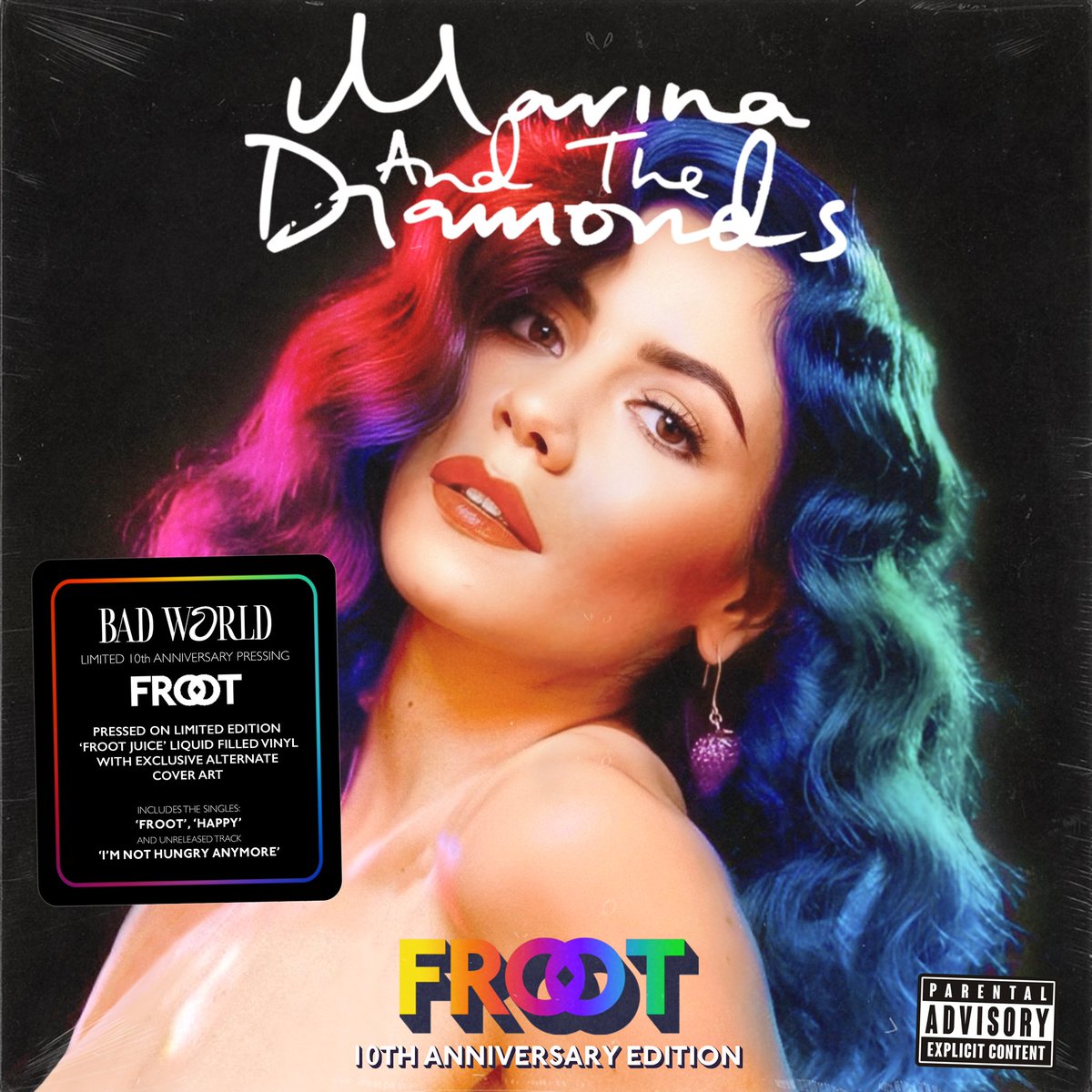 tom_xcx's tweet image. FROOT (10th Anniversary Edition) - @MarinaDiamandis
✦ Concept Artworks & Vinyl Concepts by Me.
#FROOT #Marina #froot10thanniversary #Vinyl #AlbumArtwork #Concept #GraphicDesign #MarinaAndTheDiamonds #fakemood
