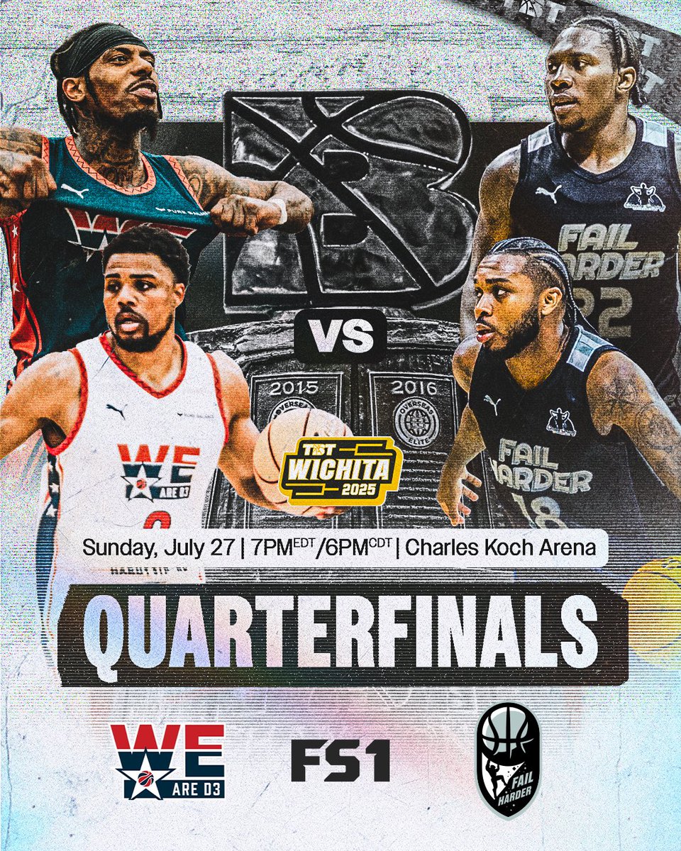 ‼️WE ARE D3

⚫️FAIL HARDER  

OUR FIRST QUARTERFINAL OF TWO IN WICHITA 

TICKETS: TBTHOOPS.COM/WICHITA