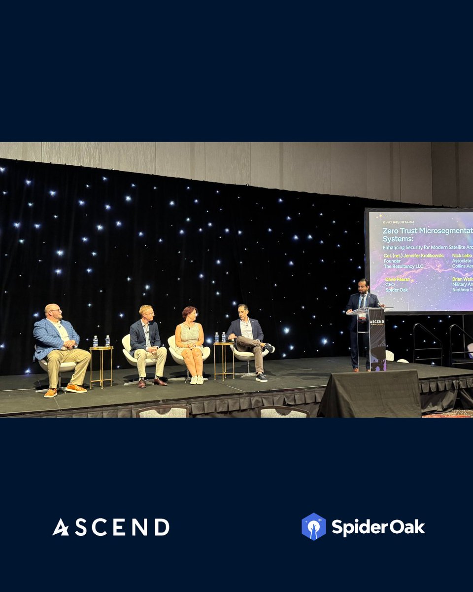 This week at <a href="/aiaa/">AIAA</a> <a href="/ascendspace/">ASCEND</a> 2025 in Las Vegas, the SpiderOak team contributed to key conversations on securing the future of space systems.
 
CEO Dave Pearah spoke on the panel “Securing the Final Frontier: Cybersecurity Imperatives for Space Operations," along with fellow