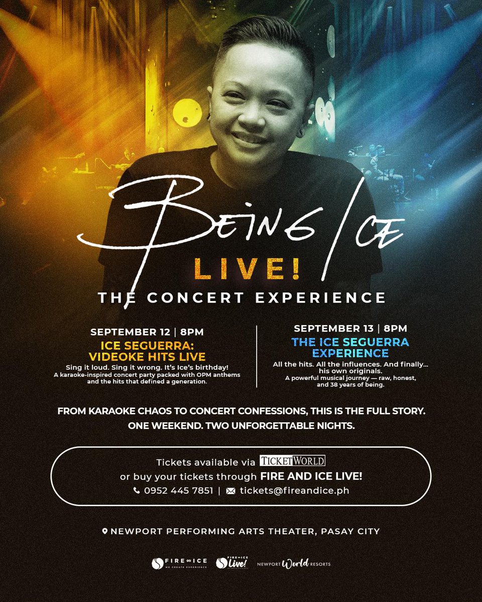 SoundCheckMNL's tweet image. 🎤 TWO NIGHTS. ONE ICE. 💙
Catch #IceSeguerra live on Sept 12 & 13 at the Newport Performing Arts Theater
🎉 Night 1: Videoke Hits
🎶 Night 2: All-original & raw
🎟 Tickets: bit.ly/BeingIceLIVE
For more details - soundcheckmanila.home.blog/2025/07/25/fro…