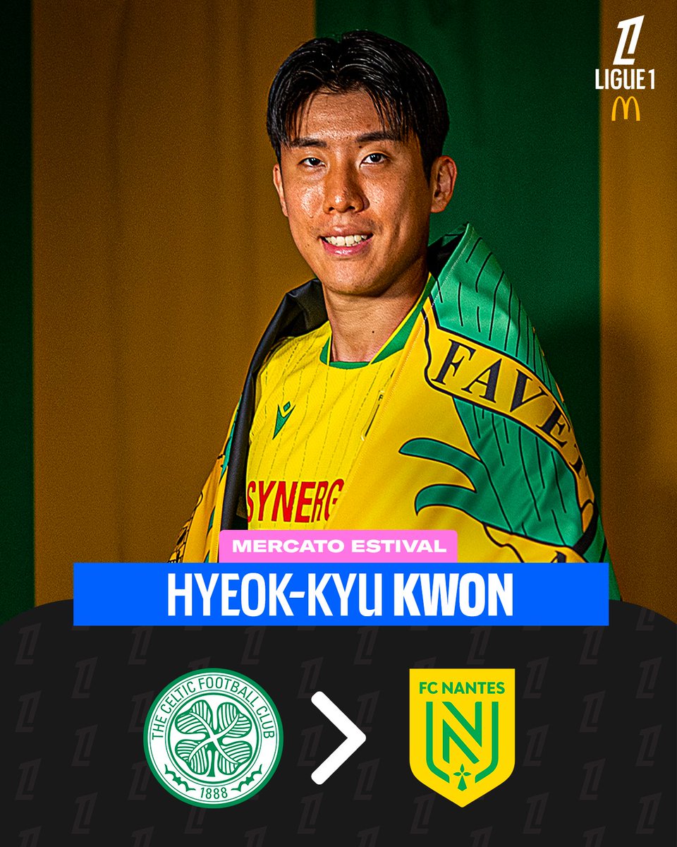 Ligue1's tweet image. Le milieu défensif sud-coréen 🇰🇷 Hyeok-kyu Kwon arrive au @FCNantes 🛬 !