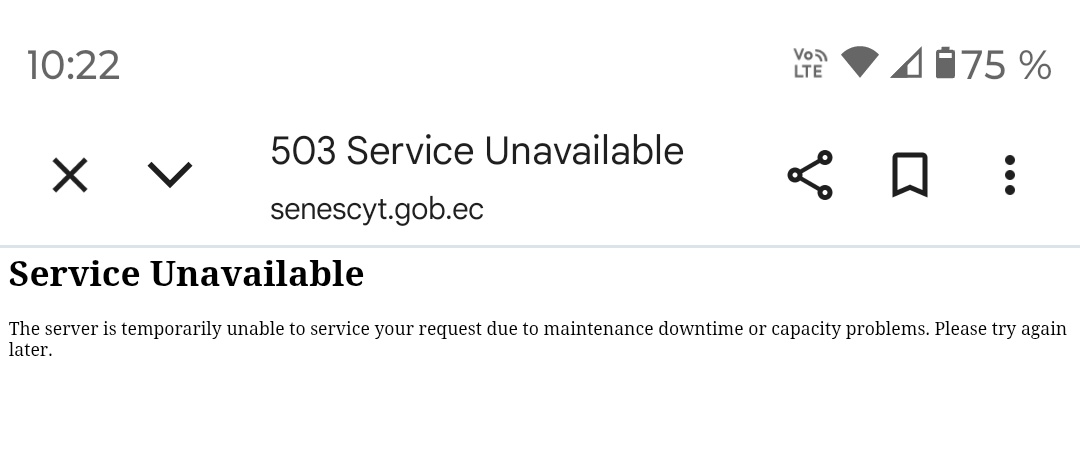 No funciona la página para ver los títulos registrados en el Senescyt.