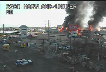 *TRAFFIC ALERT* (8:35a) - Structure fire has Maryland Parkway closed between Tropicana &amp; Harmon. (Pic RTC/FAST)