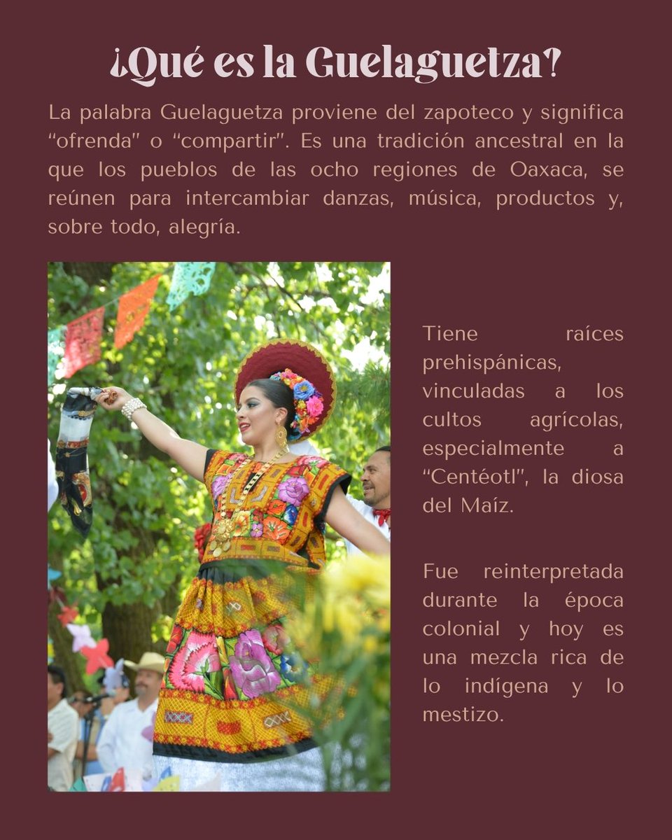 ConsulMexFresno's tweet image. #Turismo | 🎉La Guelaguetza es la máxima celebración de la cultura oaxaqueña. Que rinde homenaje a sus danzas ancestrales, sus trajes típicos de las ocho regiones del estado, su música tradicional y su basta gastronomía. 🏵
#DiplomaciaTuristicaMx @sectur_goboax @GobOax @SECTUR_mx