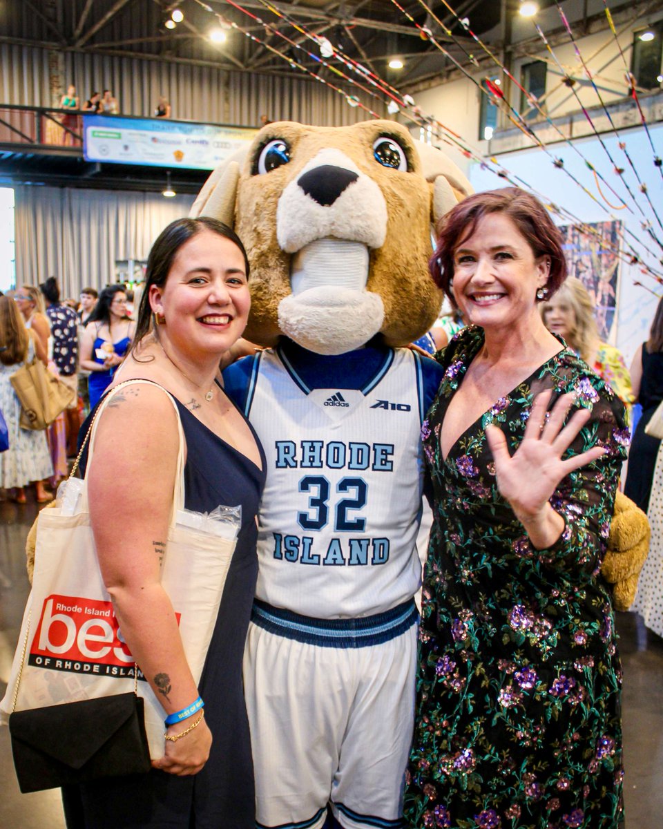 Rhody had a blast reconnecting with alumni and fans at <a href="/RIMonthly/">Rhode Island Monthly</a>’s #BestOfRI party! He even made a new friend—a giant Keaney Blue Mr. Potato Head 🥔🩵 The night was a perfect reminder of what makes Rhode Island the best place to live, work, and study. Congrats to the winners!