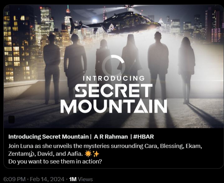 RealAllinCrypto's tweet image. The great @arrahman linked up with OpenAI's @sama to talk “Secret Mountain”, a virtual band with connections to Hedera $HBAR .
Secret Mountain was first introduced to the Hedera ecosystem in 2024, with many believing it to be a global band made up of 6 virtual avatars.