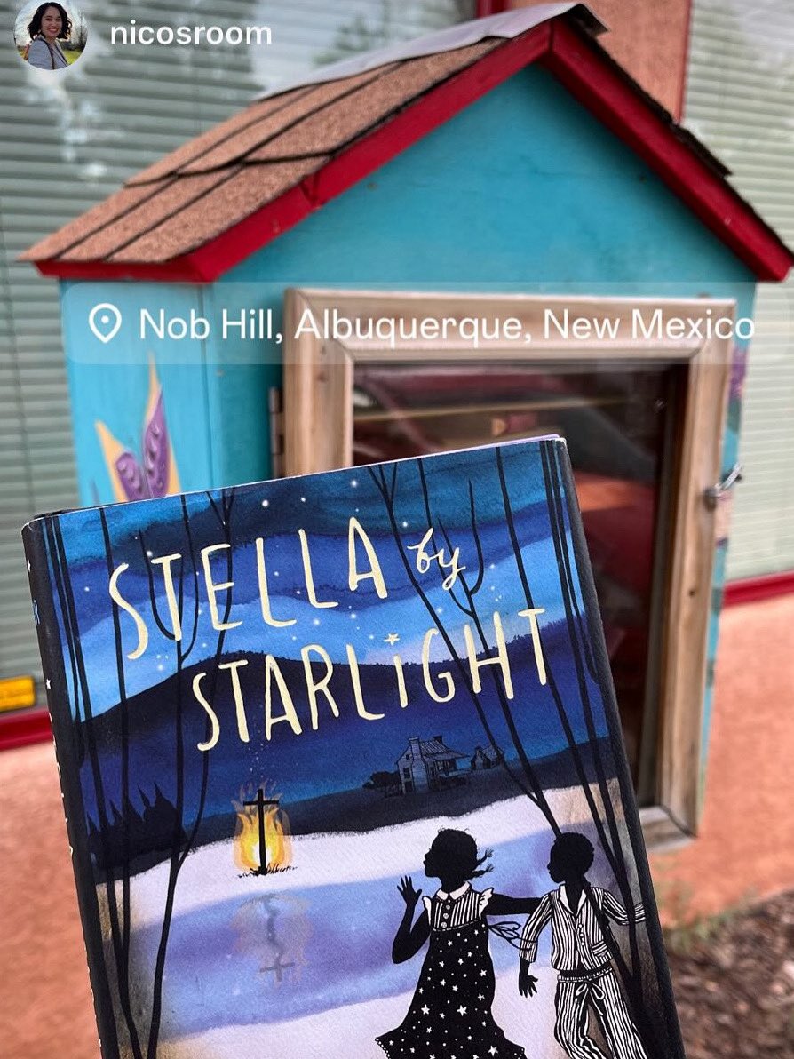 sharonmdraper's tweet image. What a beautiful little library! I always love spotting my books out in the world. Thank you for sharing this sweet photo! 💕