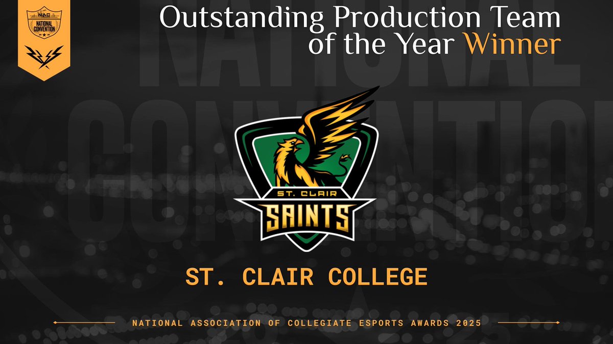 NACEsports's tweet image. Raising the bar and transforming creative visions into stunning reality...
The 2025 Production Team of the Year goes to
@SaintsGamingCA
Congratulations!