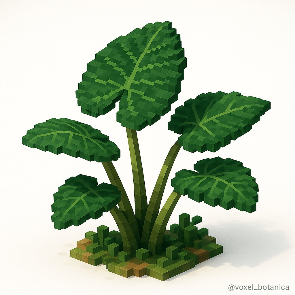 voxel_botanica's tweet image. Elephant Ear (クワズイモ / Alocasia odora)

#voxelbotanica #elephantear #digitalbotanical #voxelart #lowpolyart #ai_generated #chatgpt