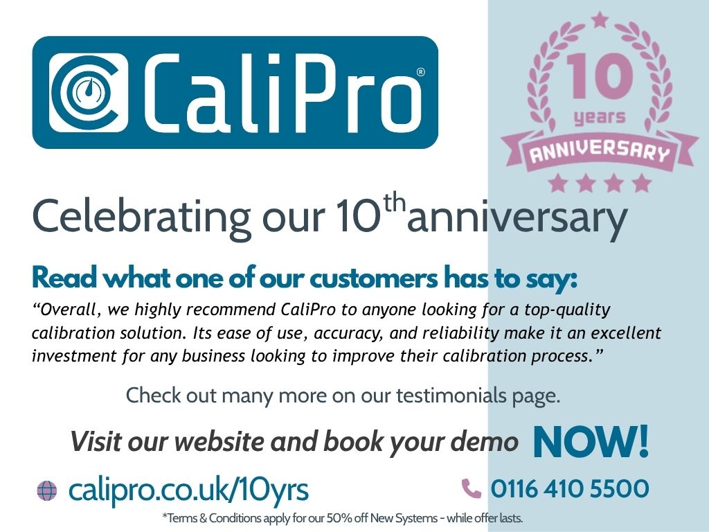 caliprosoftware's tweet image. Our 50% offer for NEW Systems runs only a few more weeks, so now is the ideal time to book a demonstration. #CalibrationMatters #CalibrationSolutions #CalibrationServices calipro.co.uk/10yrs/?utm_sou…