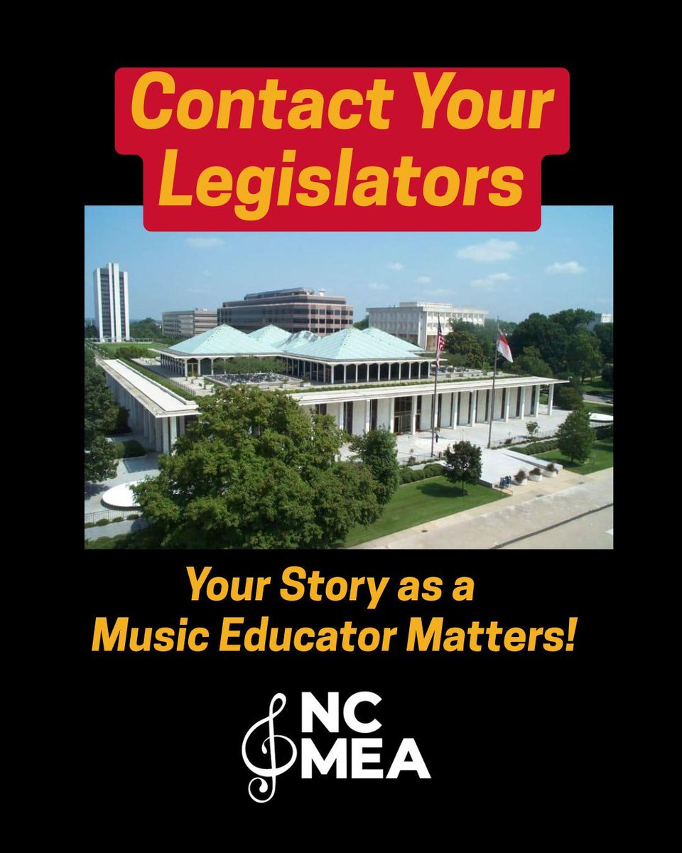 🎶 NC music teachers—your moment is now!
✅ House: 6.4% raise + K–5 arts ed requirement
❌ No budget deal yet
📢 Tell lawmakers: support fair pay + guaranteed music access for K–5 students!
📩 Email them now: buff.ly/Tc1ODya

#MusicEdMatters #nced #ncga @ncmea @nafme