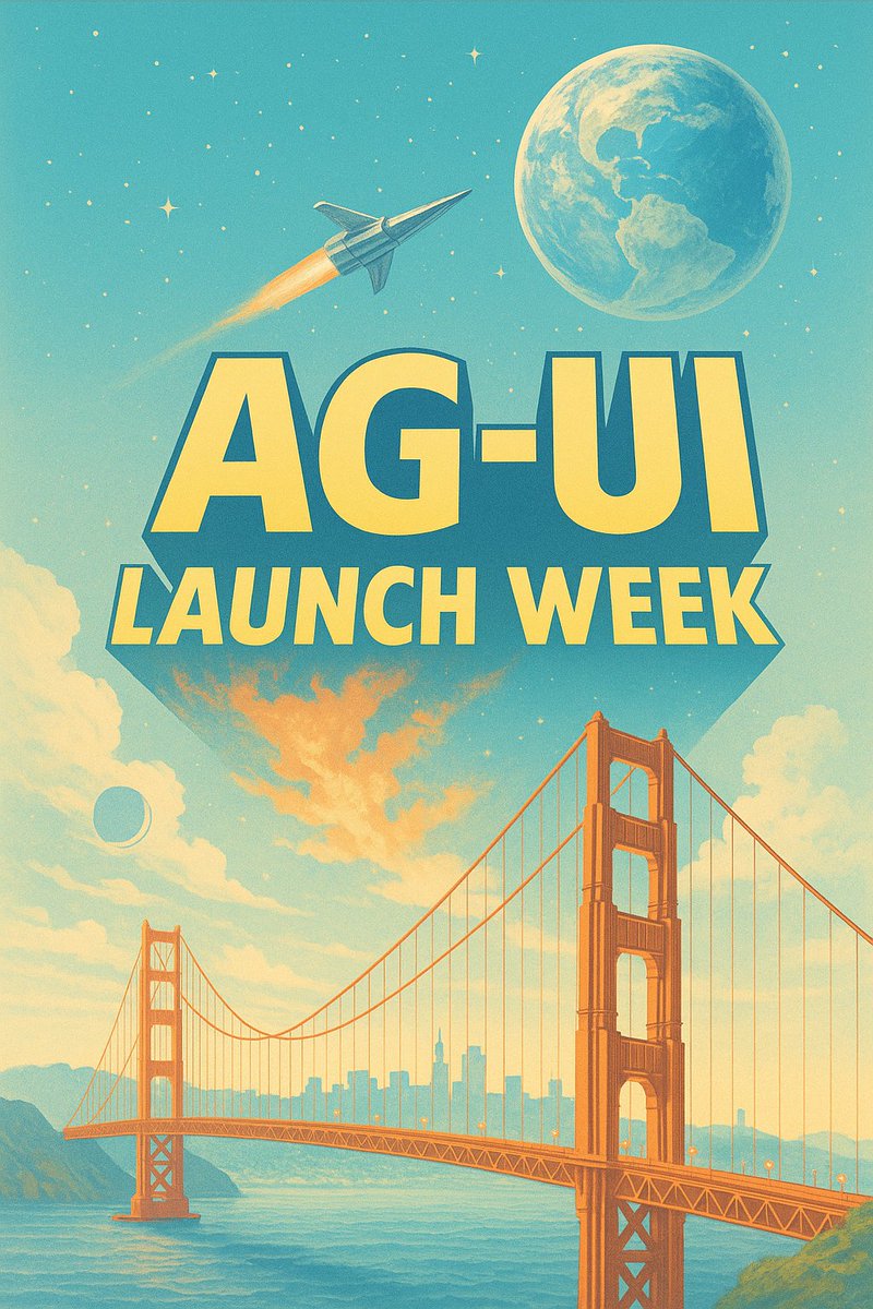 CopilotKit's tweet image. ✨AG-UI Launch Week
Big updates to the Agent-User Interaction Protocol 🚀
Bring your AI agents into Frontend applications, and let them interact with users.
First-party Integrations w/LangGraph, CrewAI, Mastra, AG2, LlamaIndex, Agno, Pydantic
Here's everything we launched:…