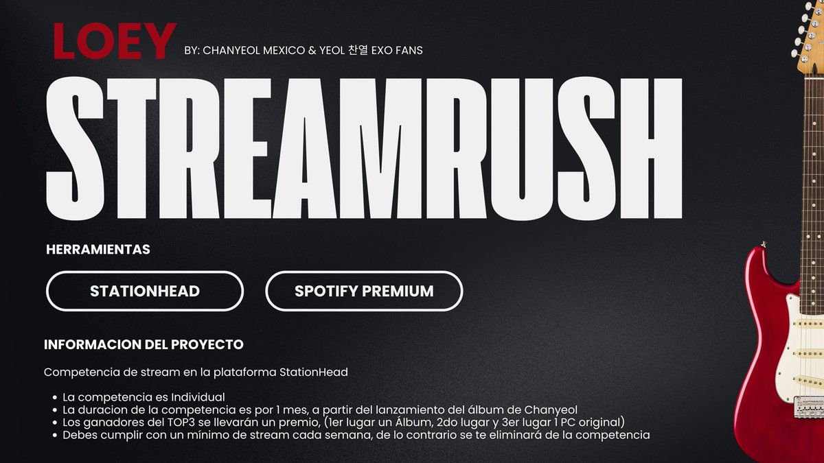 ChanyeolMexico's tweet image. ‼️⚠️ ÚLTIMO DÍA ⚠️‼️
🍒LOEY STREAM RUSH🍒
Yeolmae y EXO-L, tienes hasta HOY a las 11:59 PM para inscribirse al proyecto de streaming para el 2do álbum de CHANYEOL.
La competencia de Yeolmae VS Yeolmae será por Stationhead, consulta las imágenes y si deseas unirte llena el…