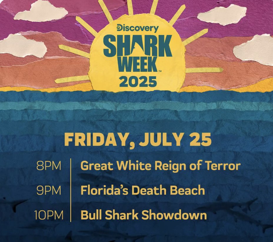 TVTango's tweet image. 🌟IT'S SHARK WEEK! Watch tonight #SharkWeek @Discovery @SharkWeek🦈8pm: "Great White Reign of Terror” with @ABC4EXPLORE 9pm: “Florida's Death Beach;” 10pm: “Bull Shark Showdown” with @PauldeGelder About/Full Schedule, Photos &amp;amp; More: bit.ly/44Y17H1